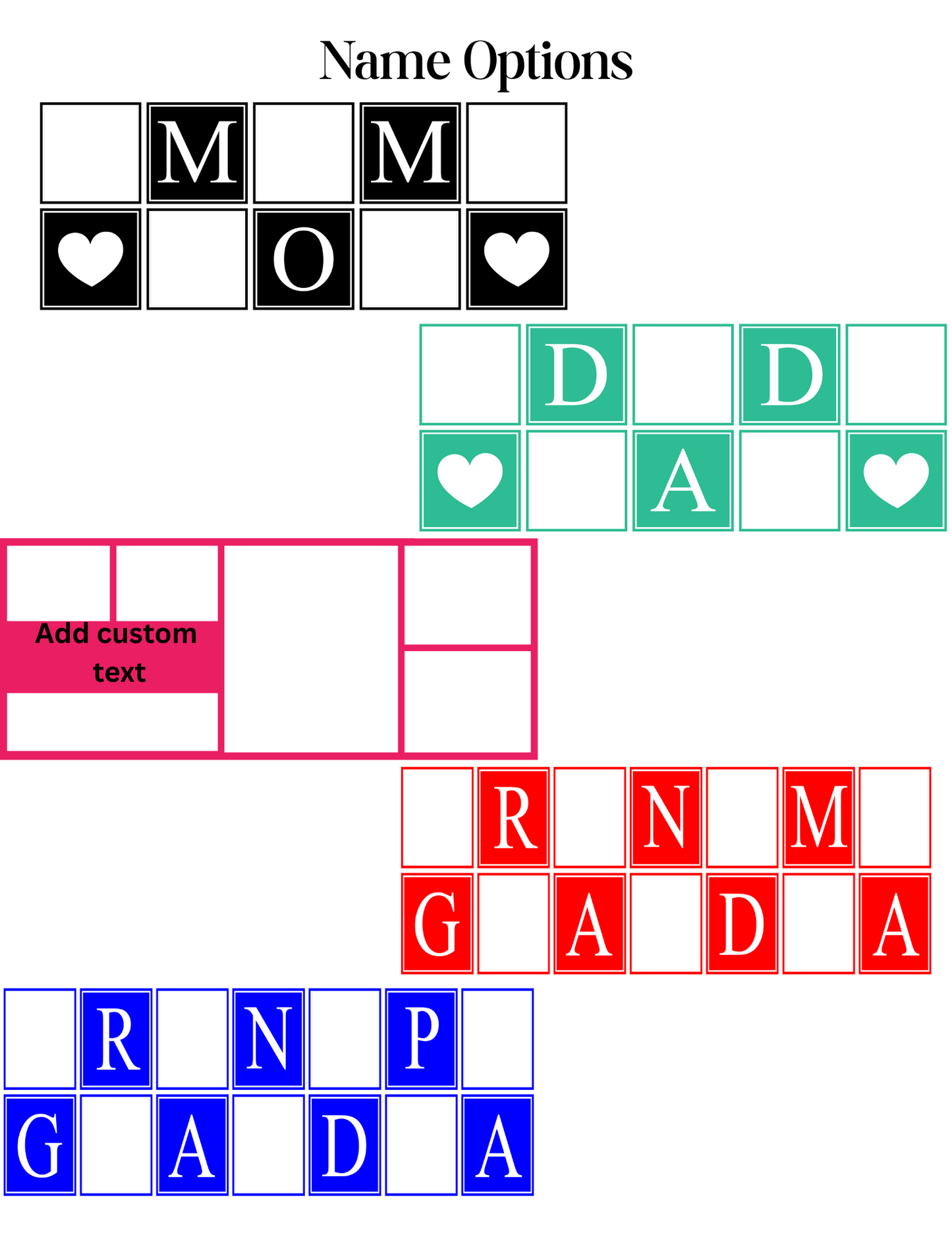 Custom Photo Mug – MOM / DAD / GMA / GPA Name | Personalized Picture Collage Mug | Perfect Gift for Parents + Grandparents