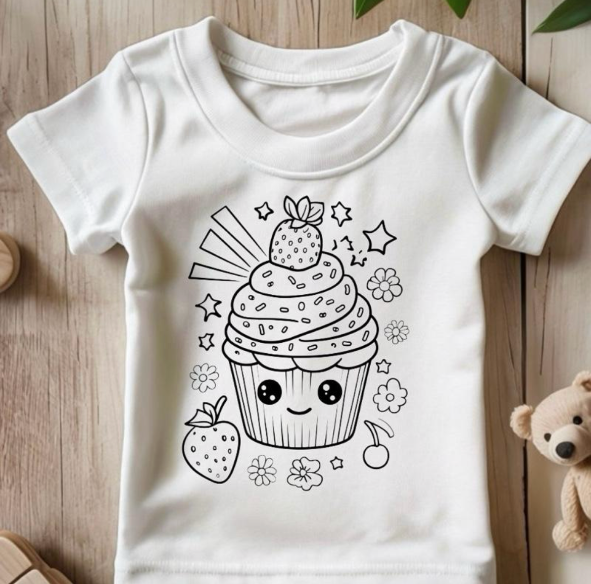 Kids DIY Coloring Shirt – Reusable! Includes Washable Markers (20+ Designs)