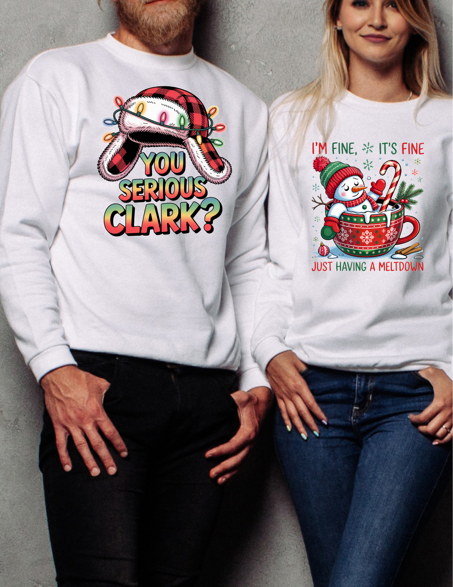 Funny Christmas Crewnecks | Sarcastic Holiday Sweatshirts (Multiple Designs)