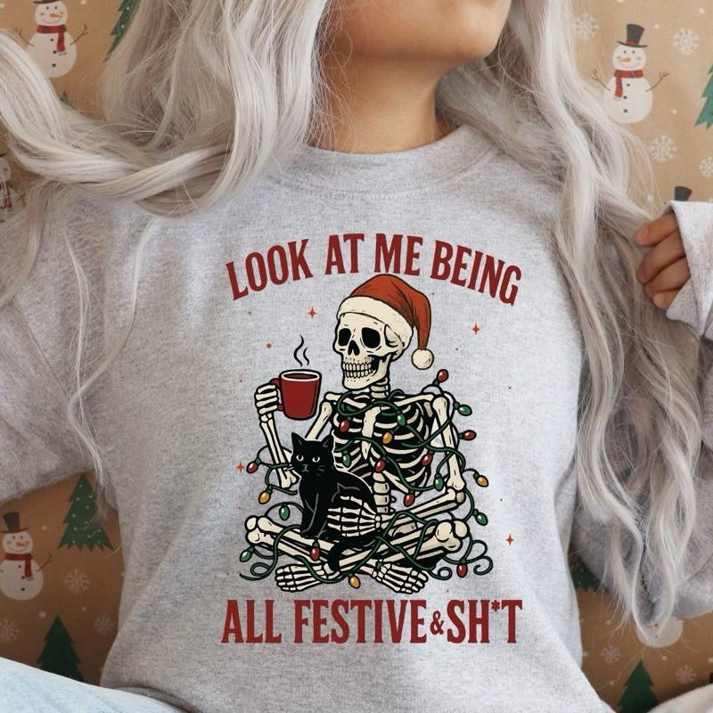Funny Christmas Crewnecks | Sarcastic Holiday Sweatshirts (Multiple Designs)